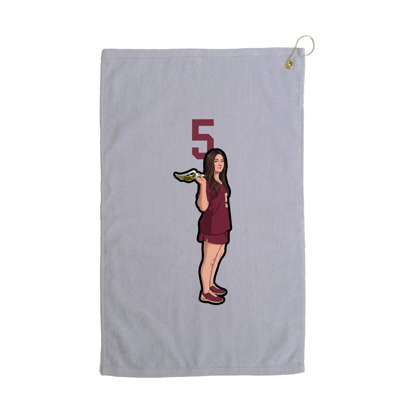 Golf Towel — Number Top in Grey