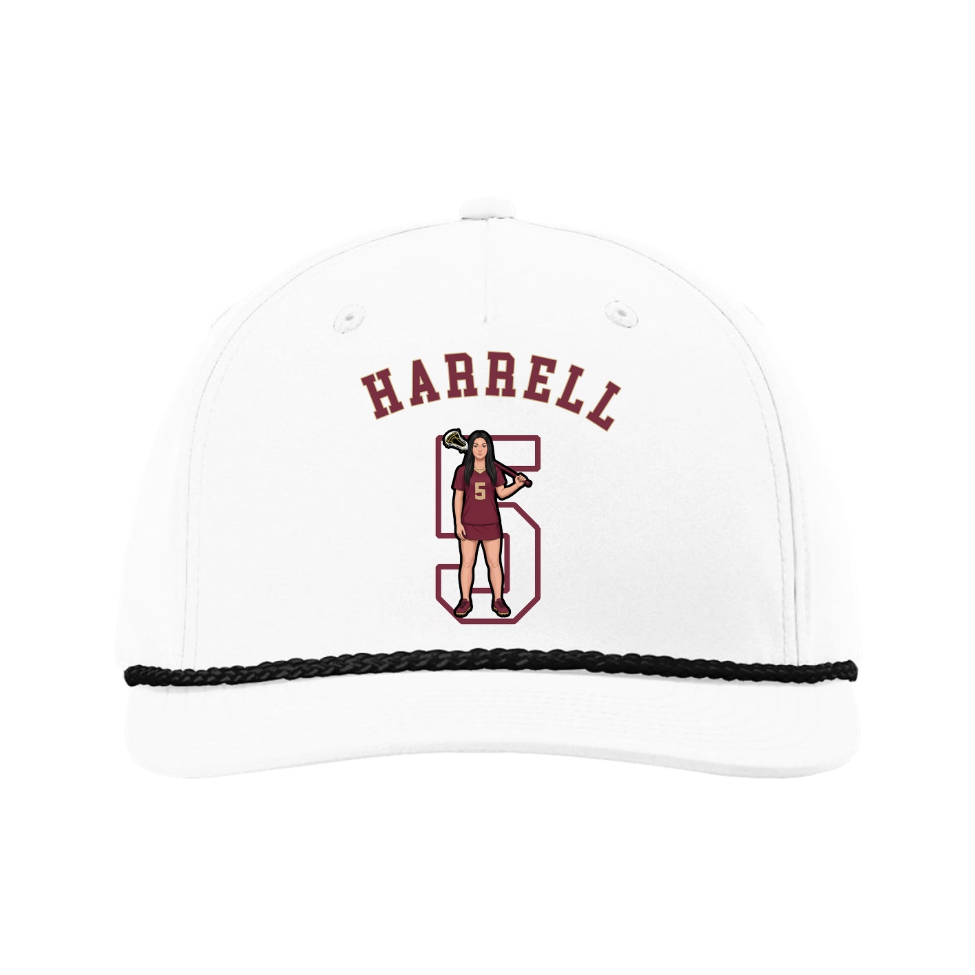 Five-Panel Classic Rope Cap — Shirsey Arch in White
