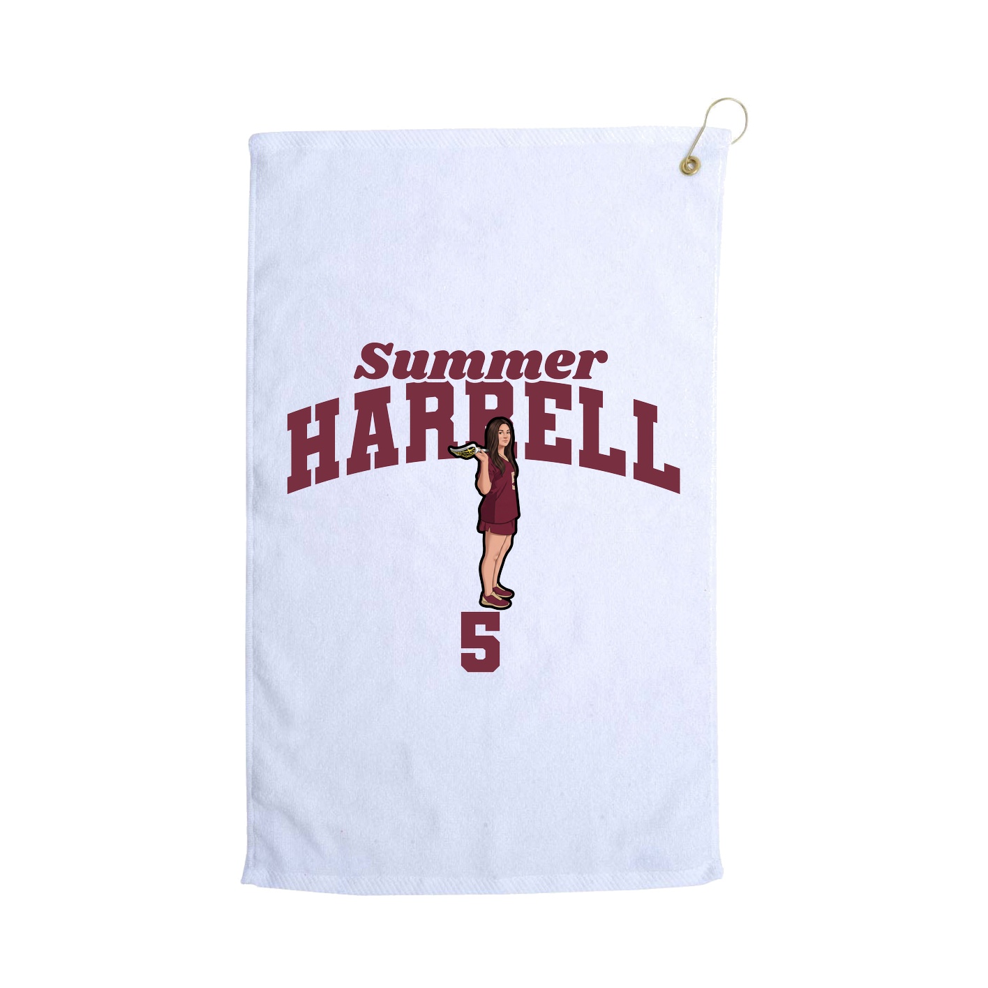 Golf Towel — Signature Arch in White