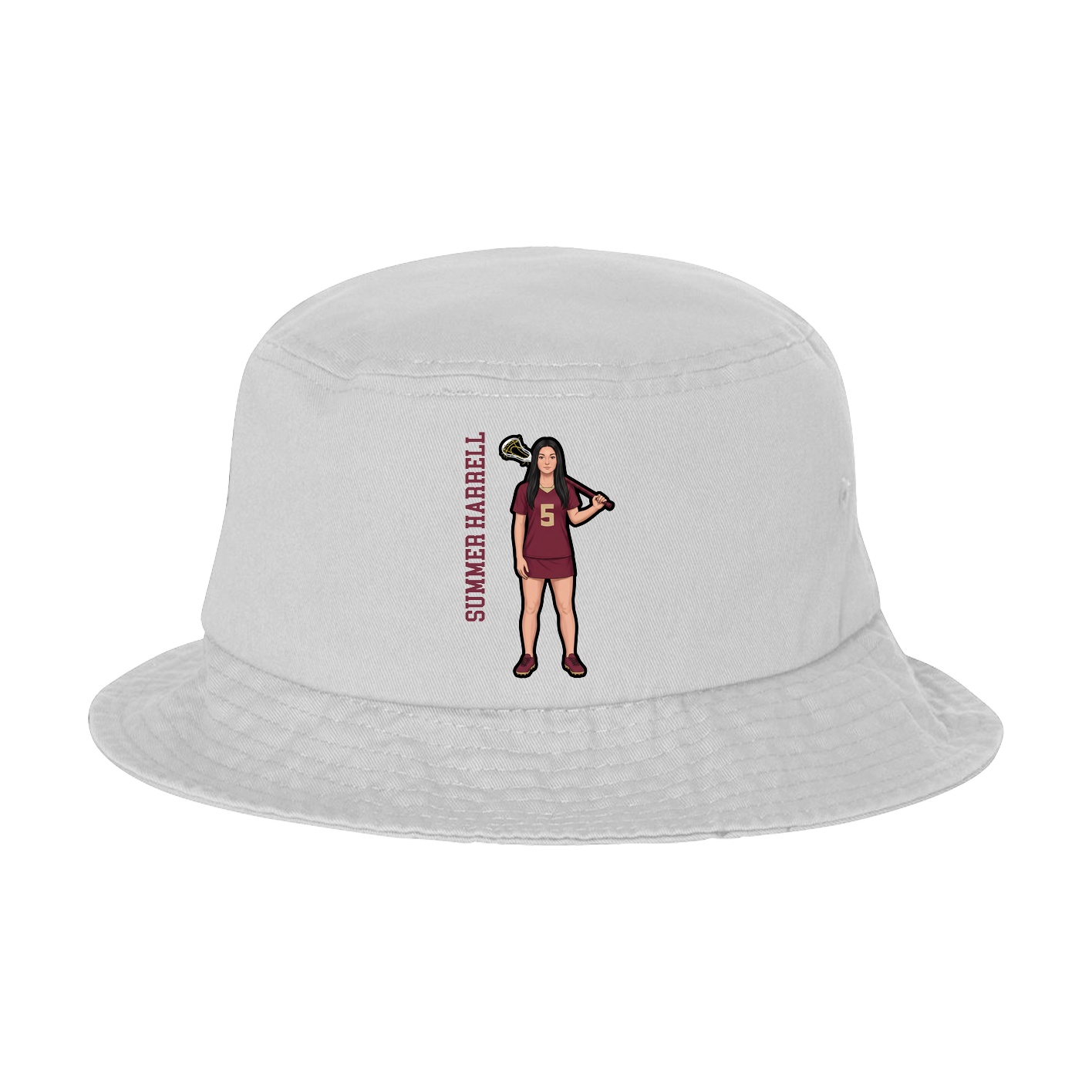 Bucket Cap — Name Vertical in White
