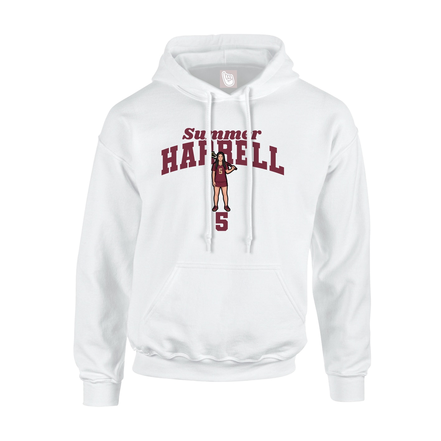 Youth Hoodie — Signature Arch in White