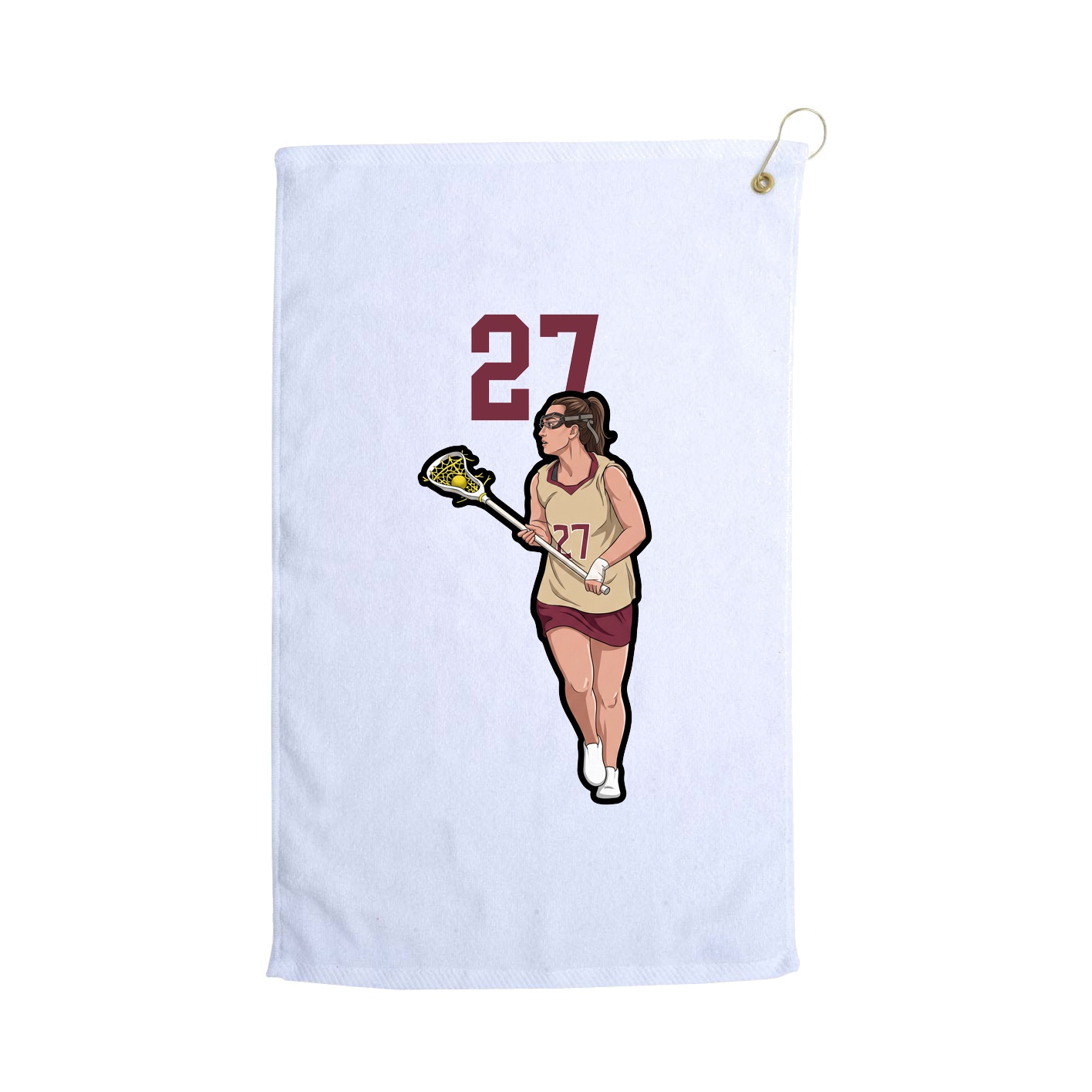 Golf Towel — Number Top in White