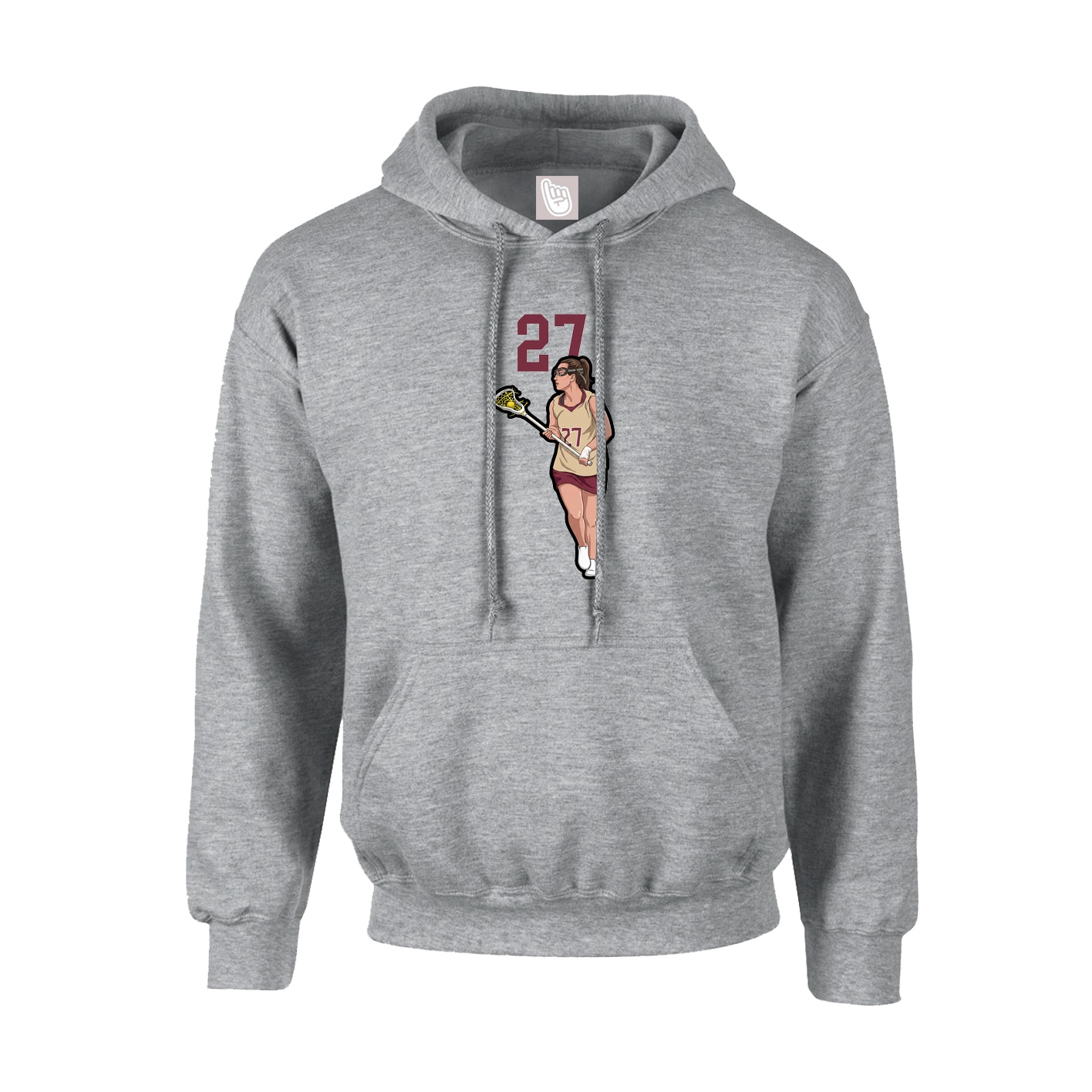 Youth Hoodie — Number Top in Grey