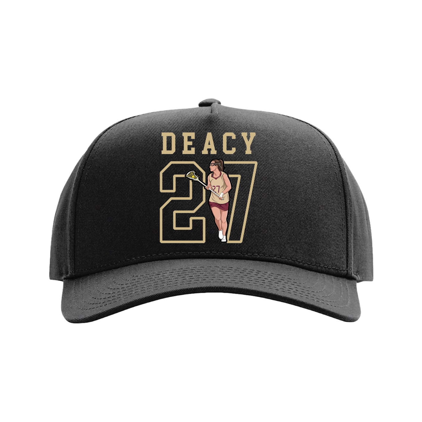 Full Fabric Five-Panel Champ Cap — Shirsey in Black
