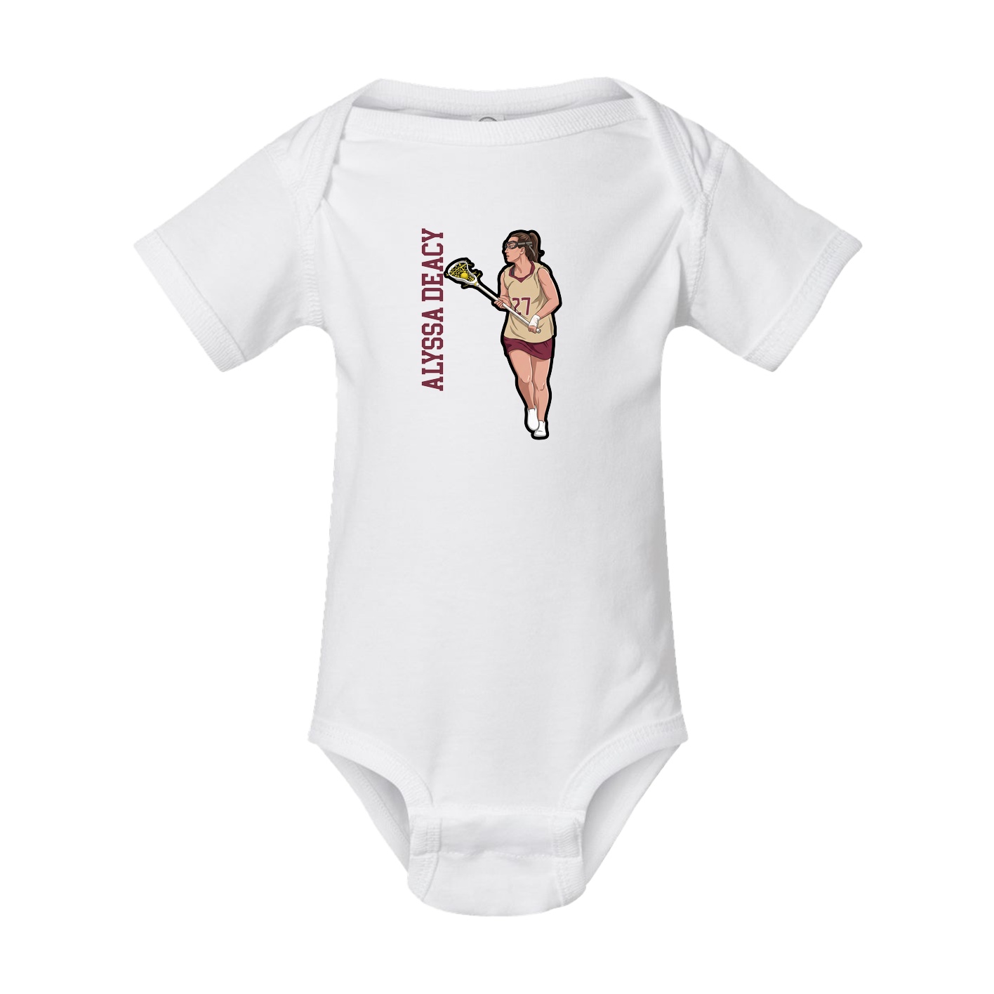 Baby Onesie — Name Vertical in White