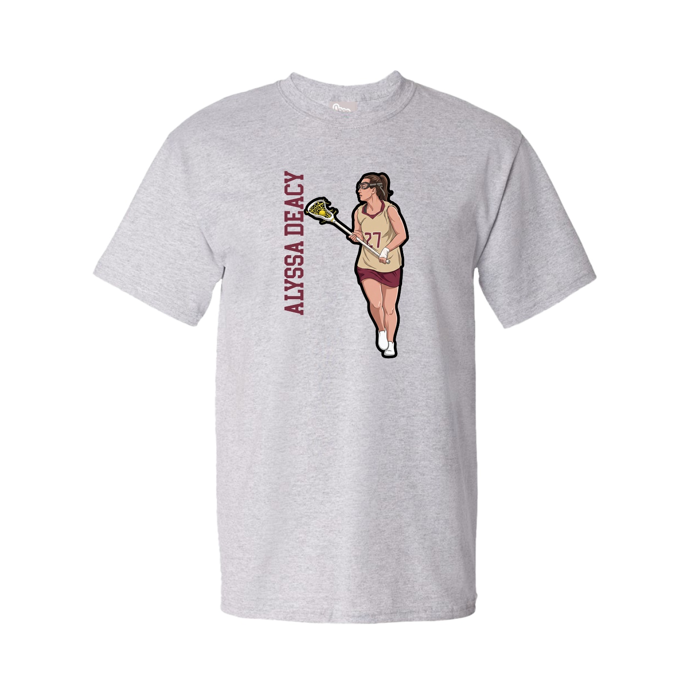 Tee — Name Vertical in Grey