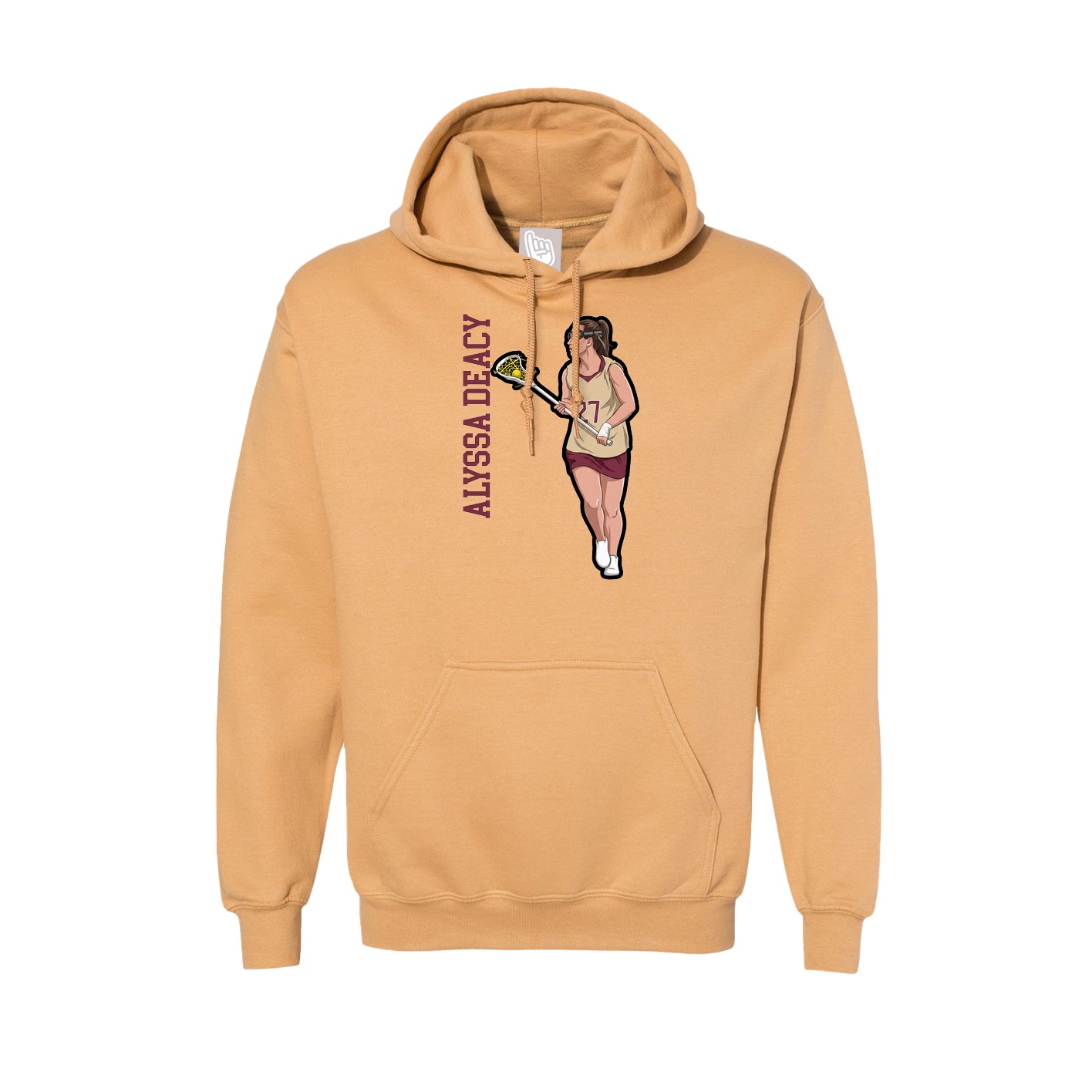Hoodie — Name Vertical in Vegas Gold