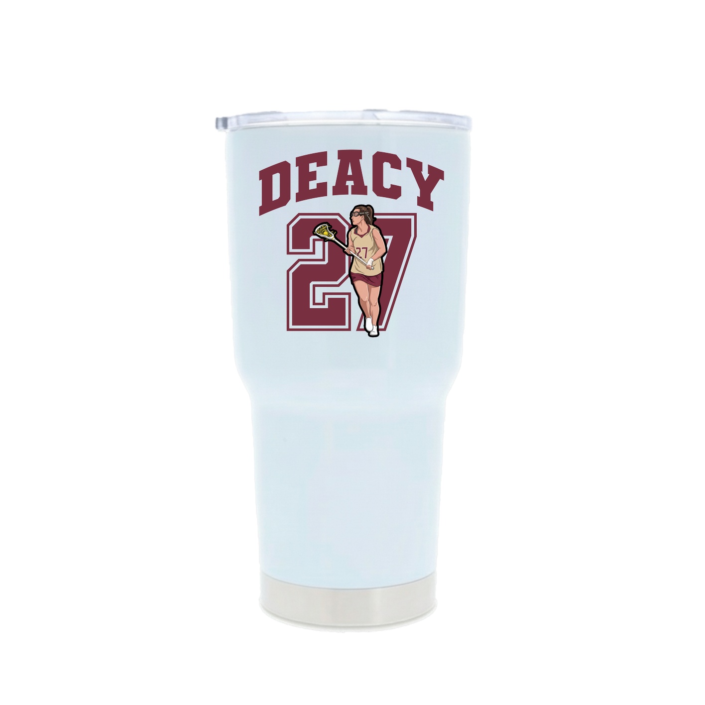30oz Stainless Steel Tumbler — Number in White