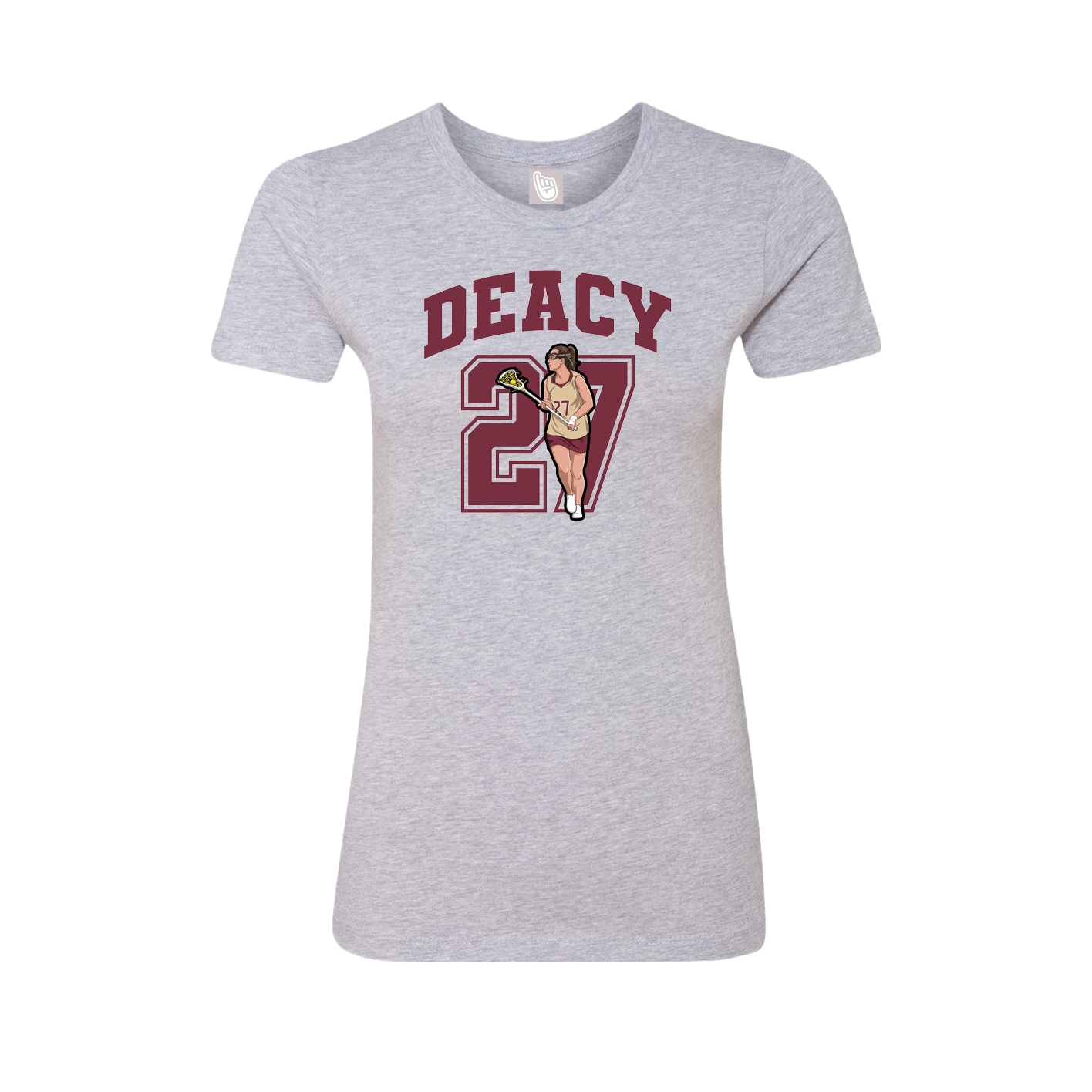 Fitted Women's Tee — Number in Grey