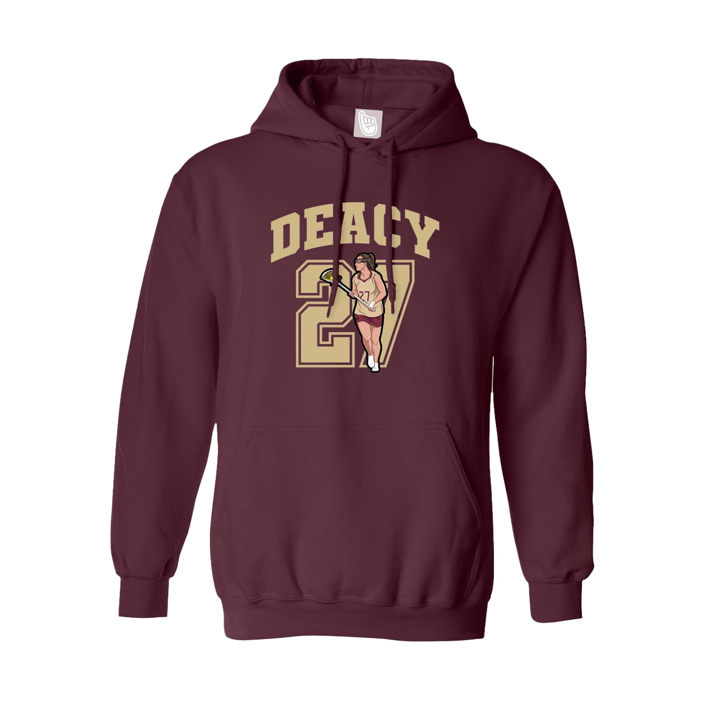 Hoodie — Number in Maroon