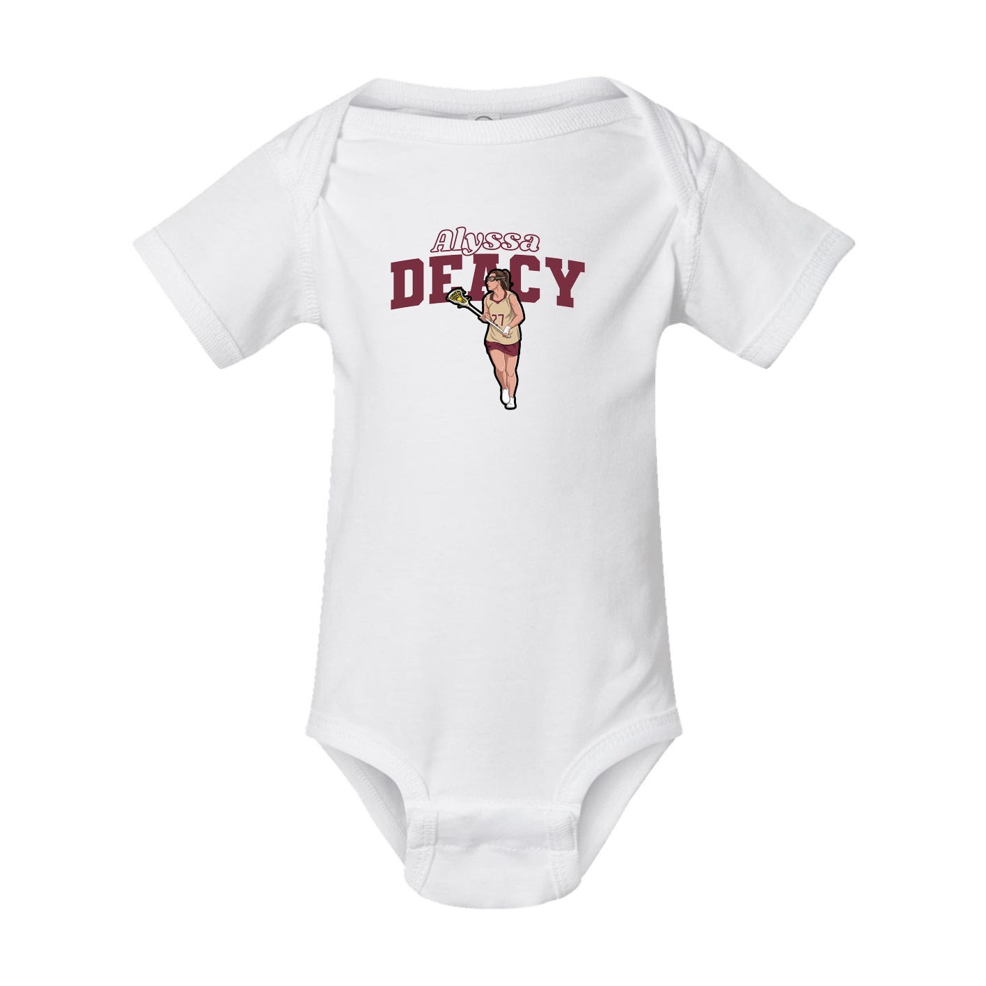 Baby Onesie — Name Arch in White