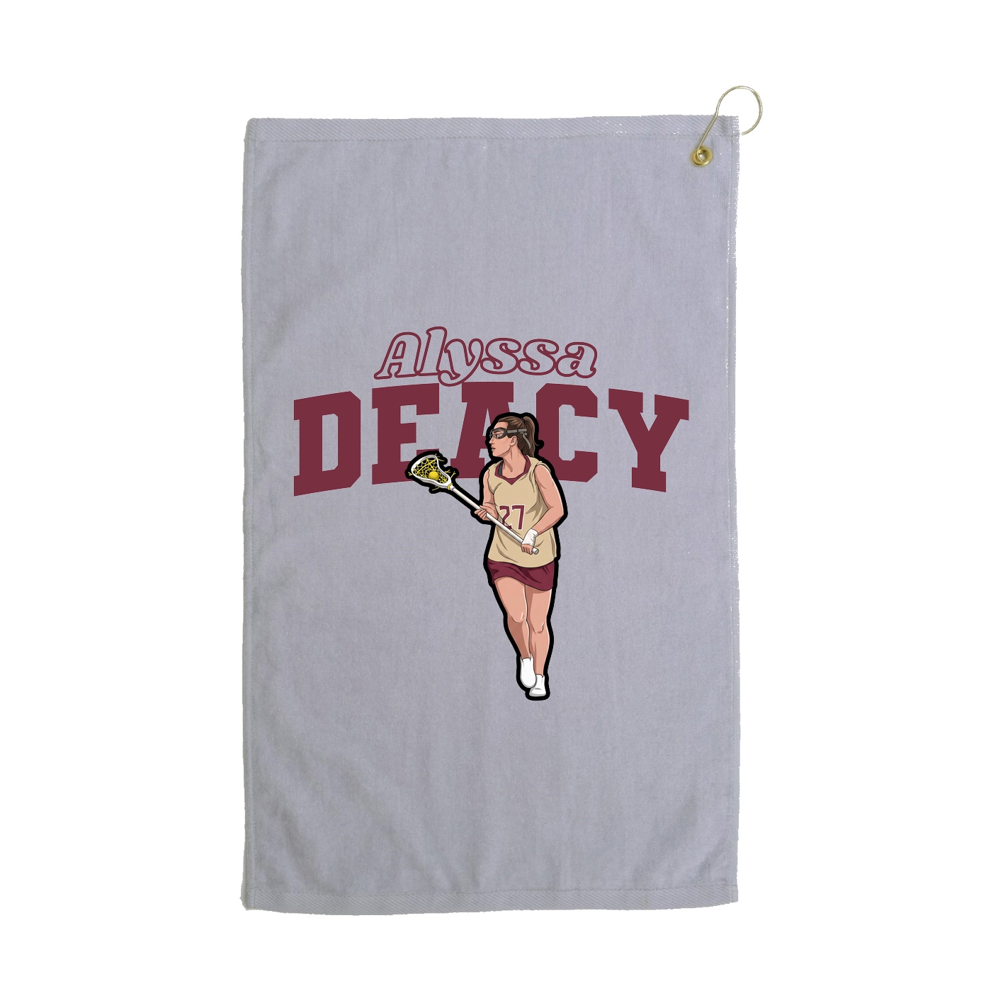 Golf Towel — Name Arch in Grey