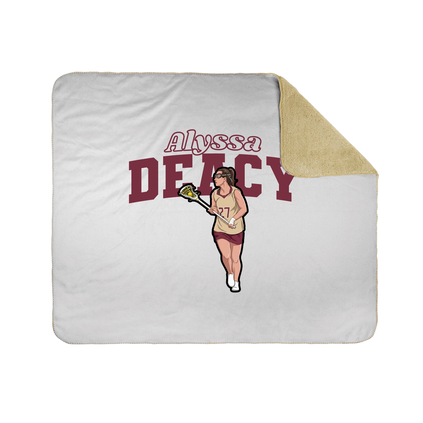 Throw Blanket — Name Arch in White