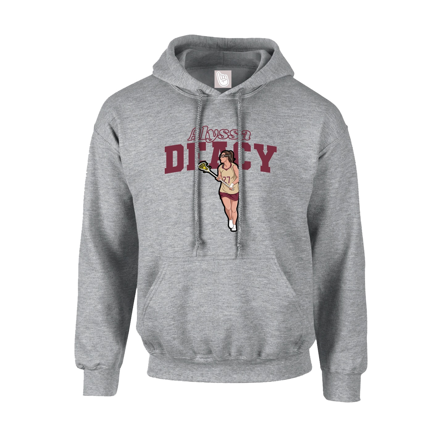Hoodie — Name Arch in Grey