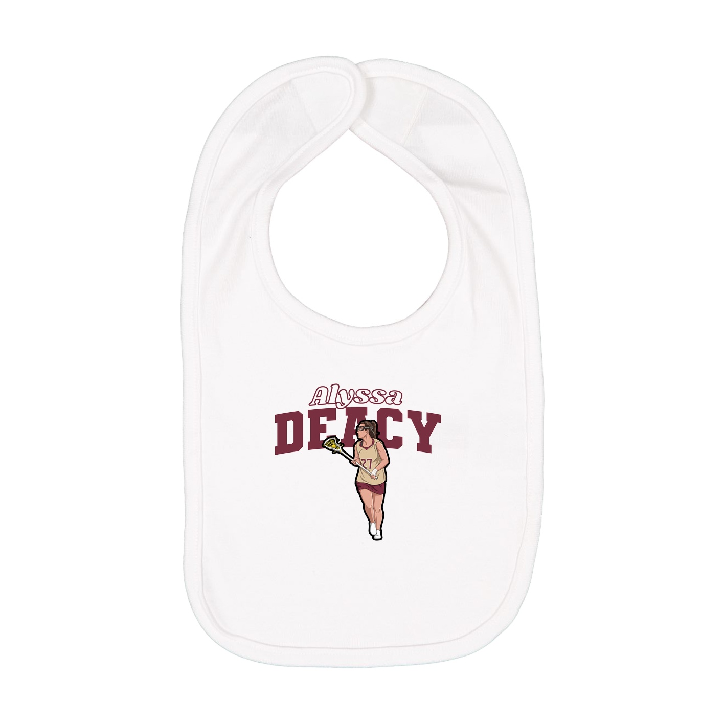 Infant Bib — Name Arch in White