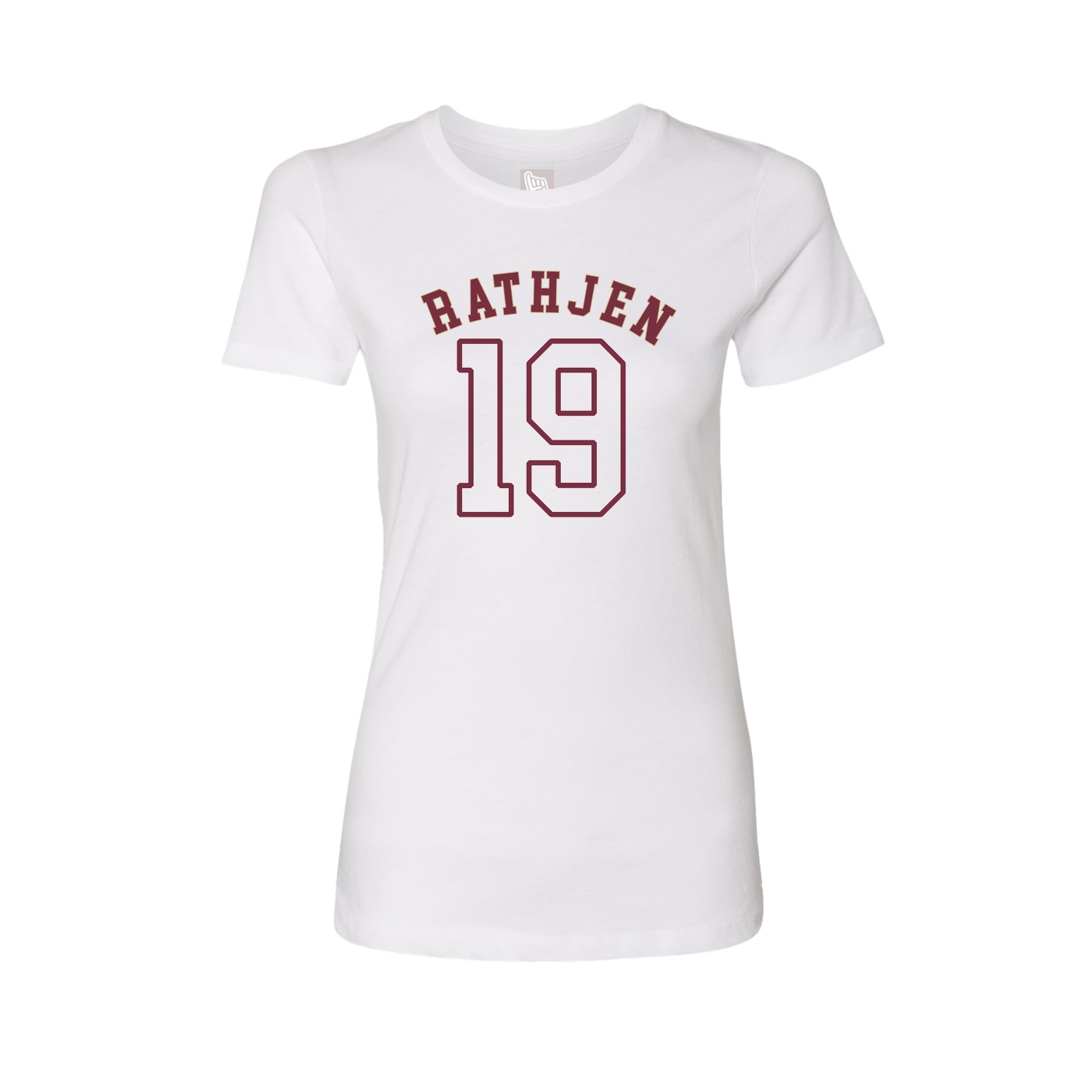 Fitted Women's Tee — Shirsey Arch in White