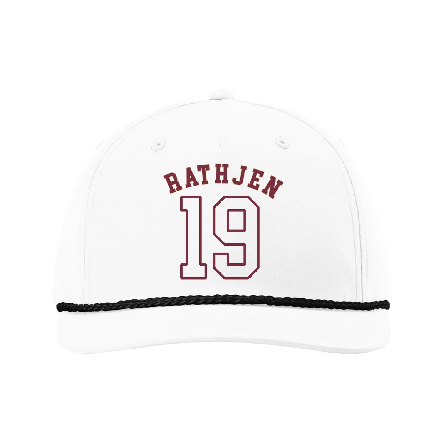 Five-Panel Classic Rope Cap — Shirsey Arch in White