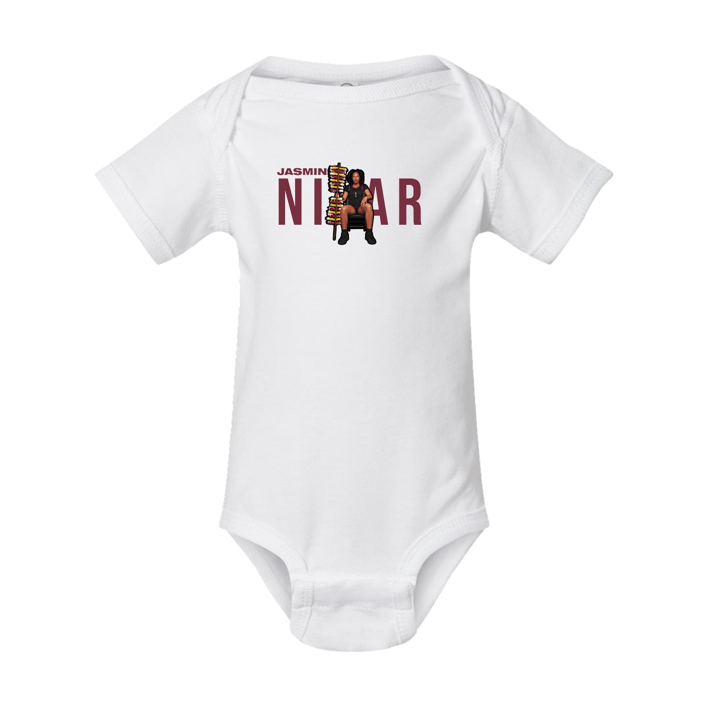 Baby Onesie — Player Name in White