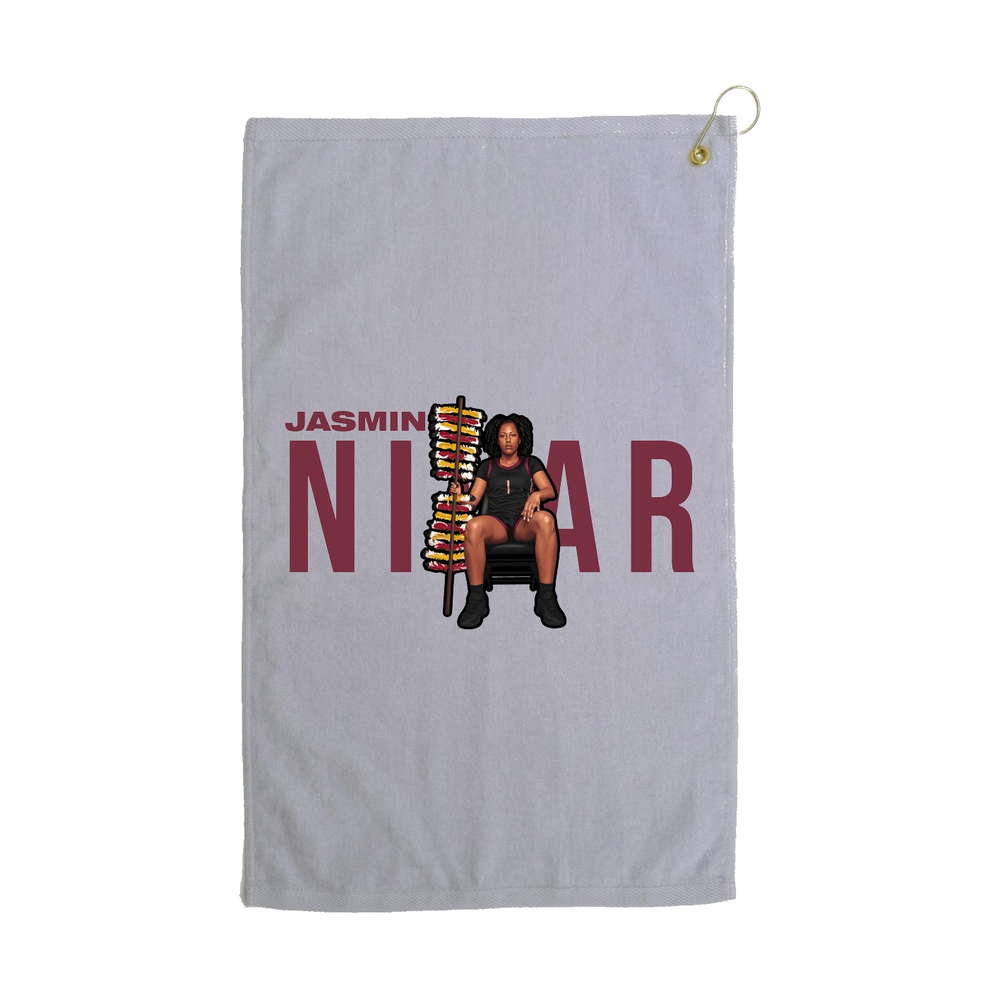 Golf Towel — Player Name in Grey