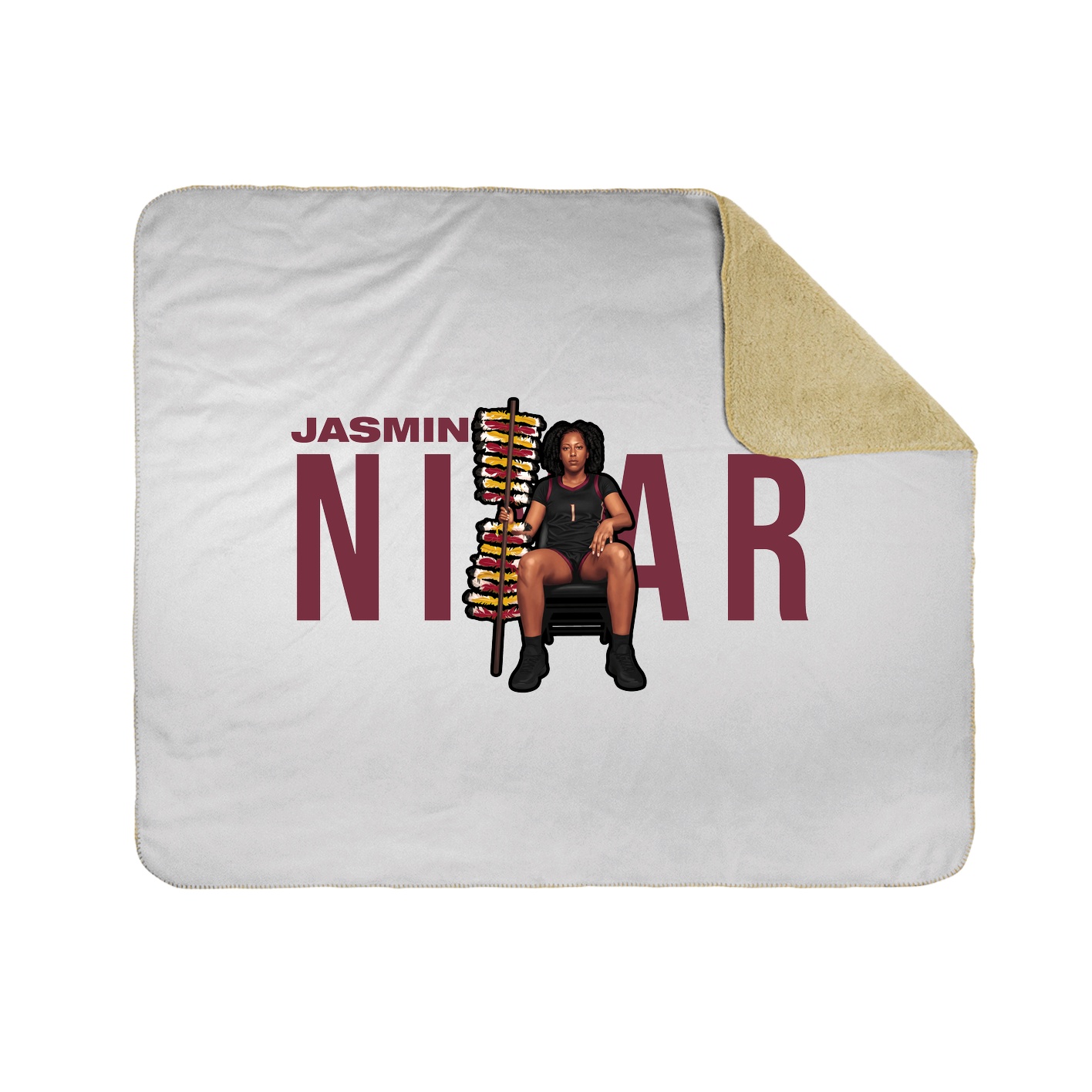Throw Blanket — Player Name in White