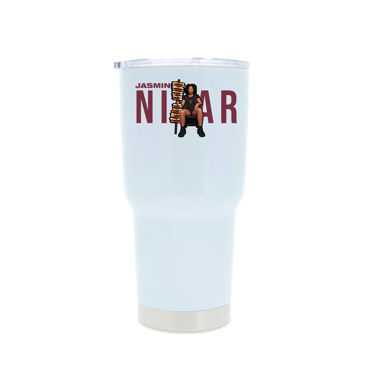 30oz Stainless Steel Tumbler — Player Name in White