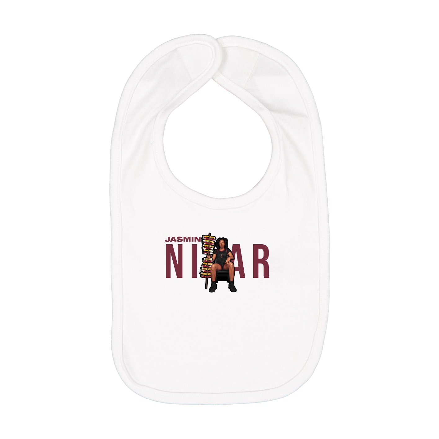 Infant Bib — Player Name in White
