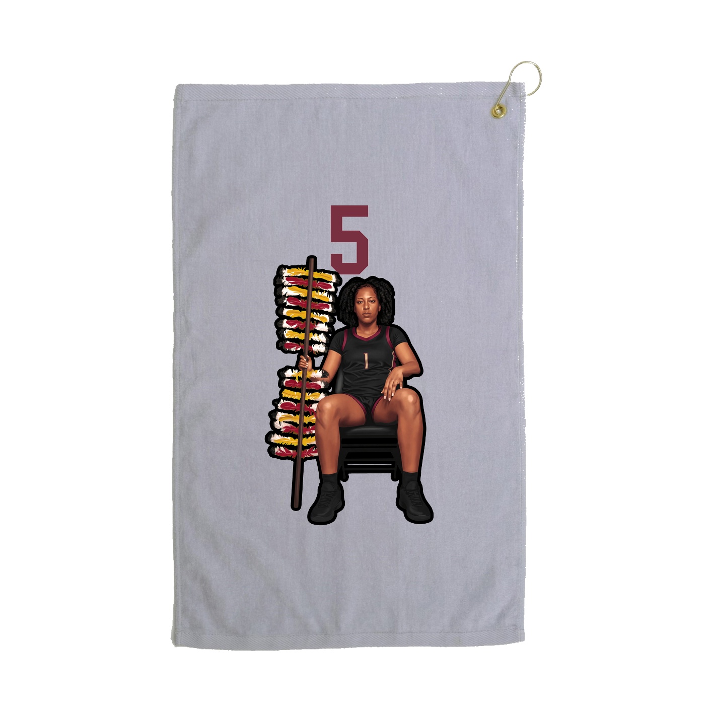 Golf Towel — Number Top in Grey