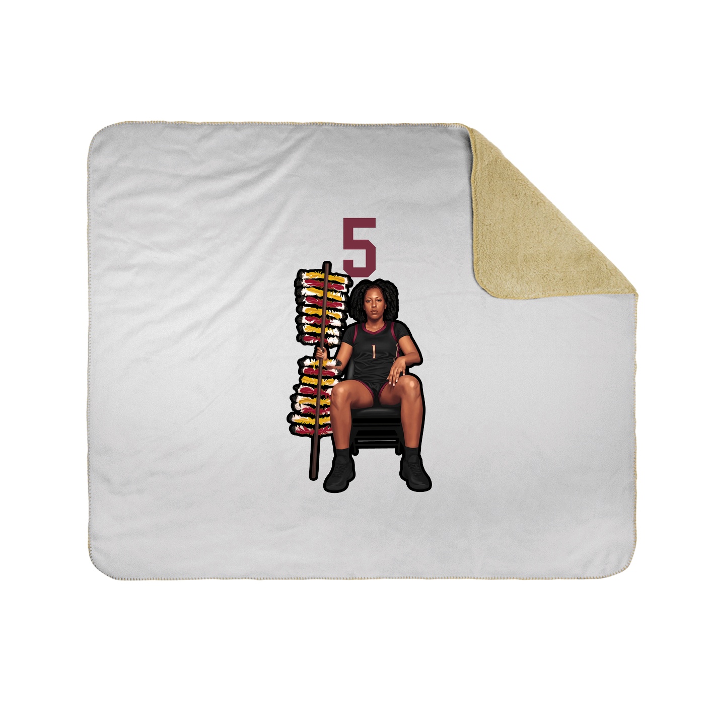 Throw Blanket — Number Top in White