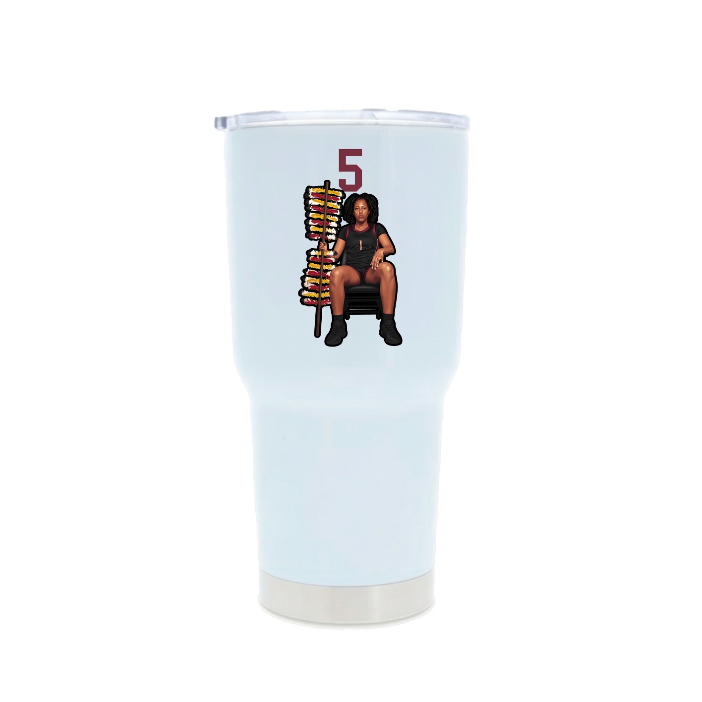30oz Stainless Steel Tumbler — Number Top in White