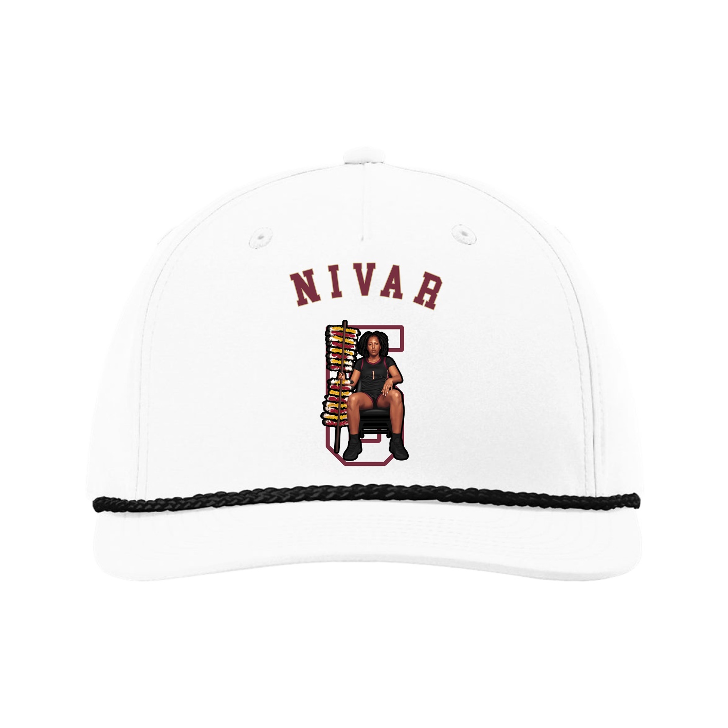 Five-Panel Classic Rope Cap — Shirsey Arch in White