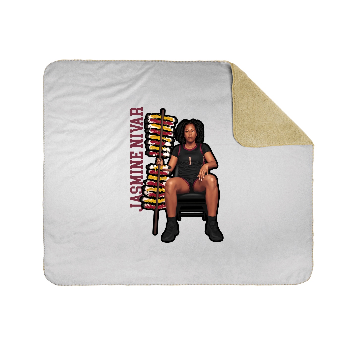 Throw Blanket — Name Vertical in White