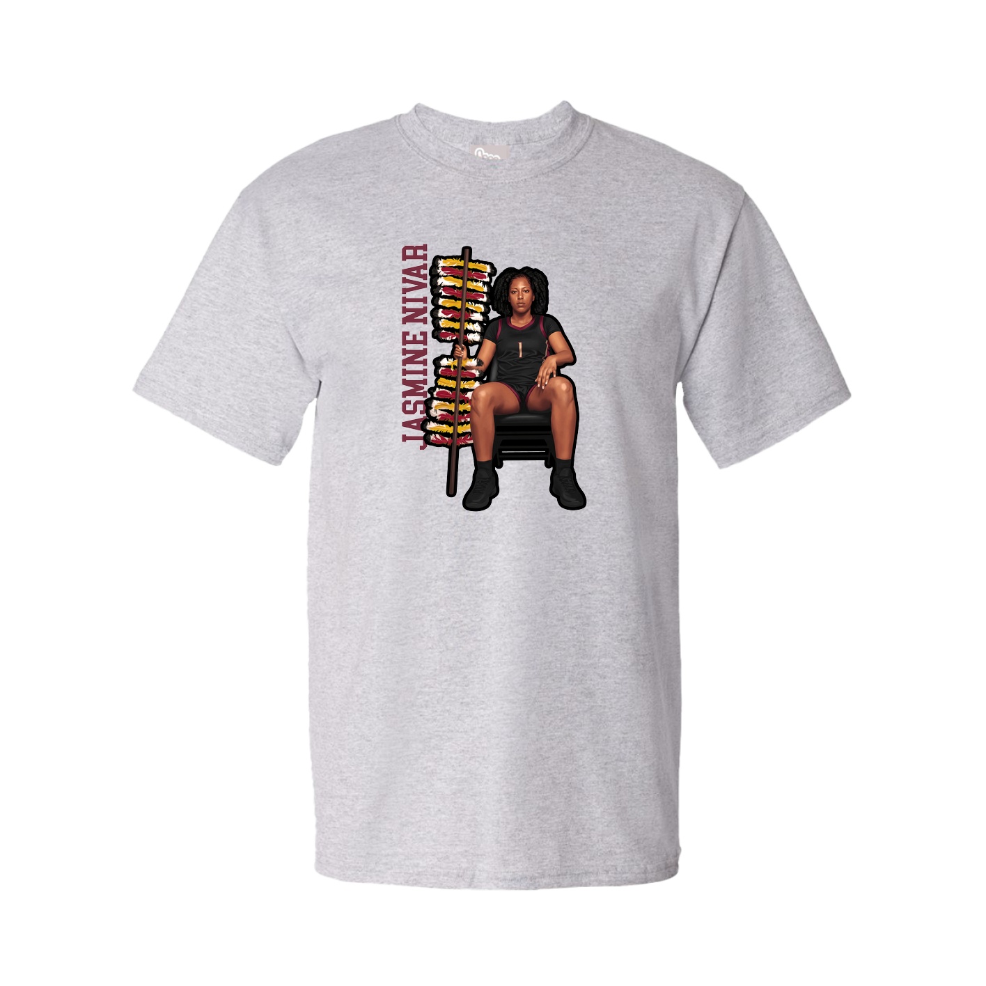 Youth Tee — Name Vertical in Grey