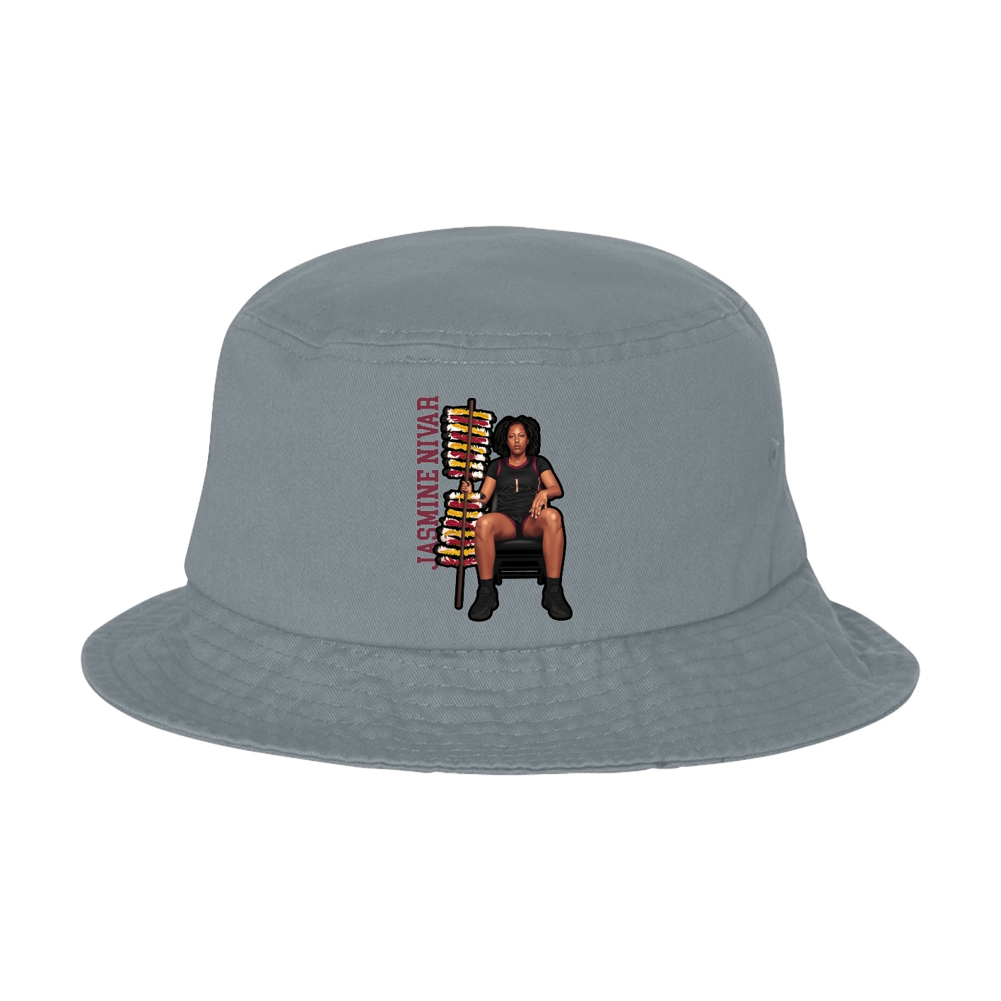 Bucket Cap — Name Vertical in Grey