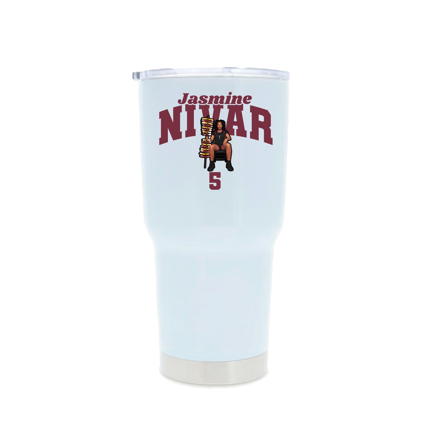 30oz Stainless Steel Tumbler — Signature Arch in White