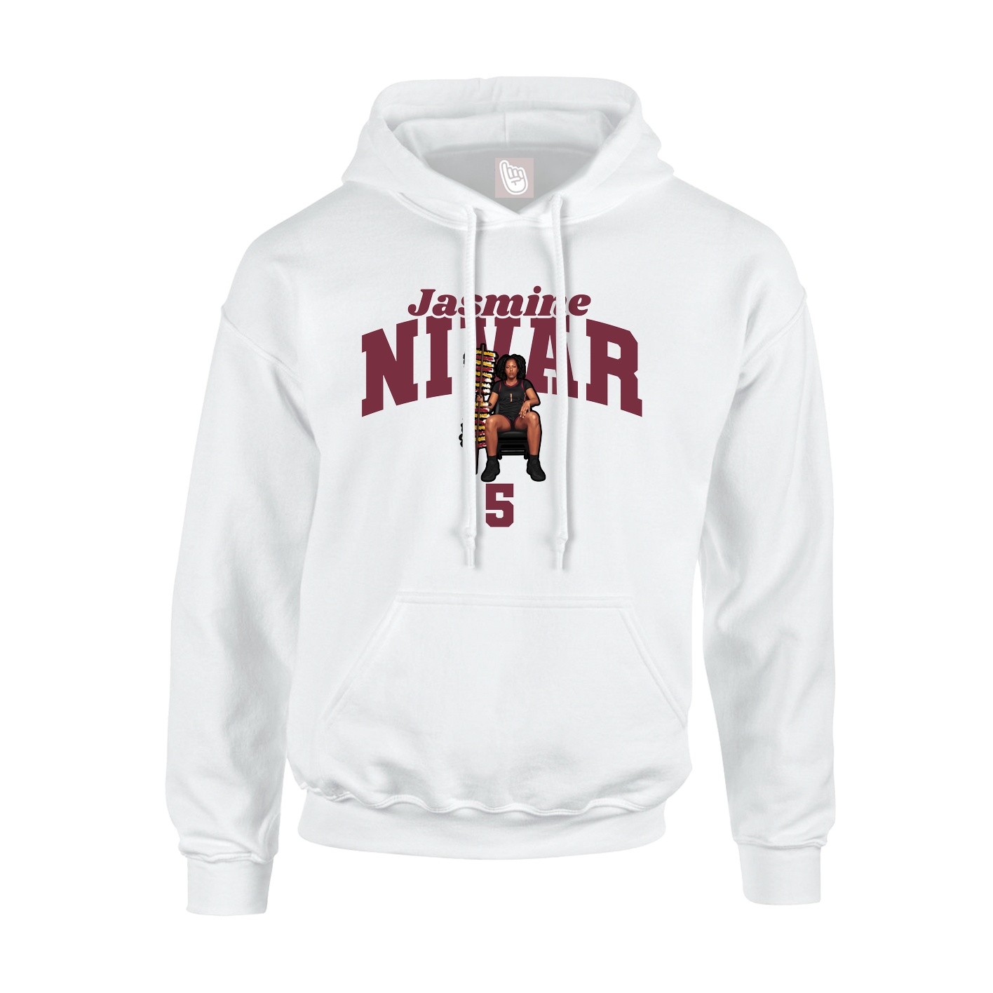 Youth Hoodie — Signature Arch in White