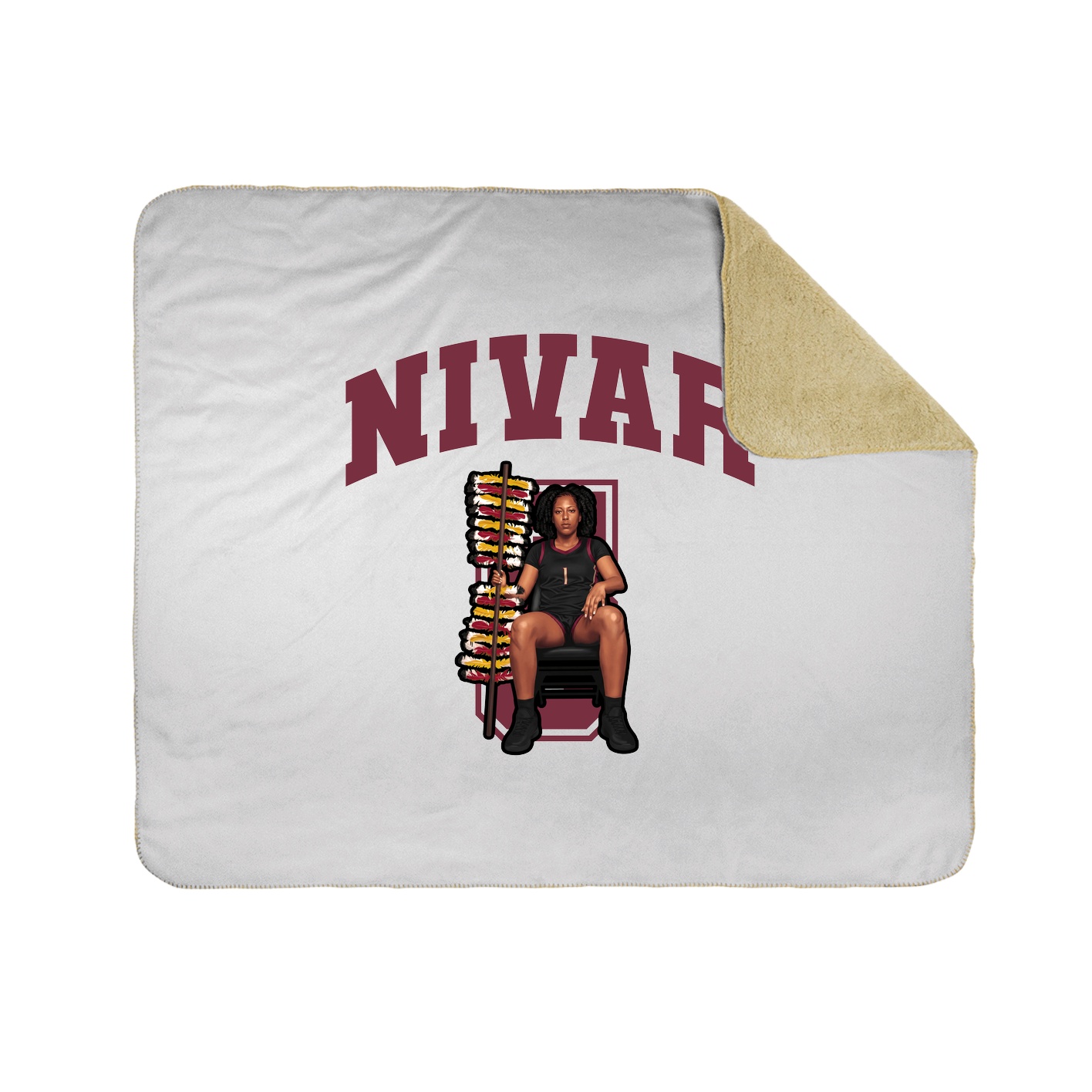 Throw Blanket — Number in White