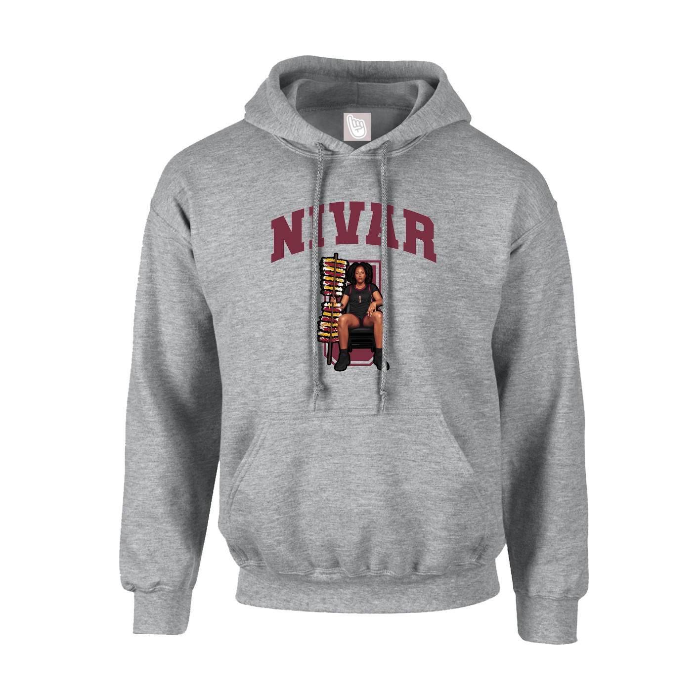 Youth Hoodie — Number in Grey