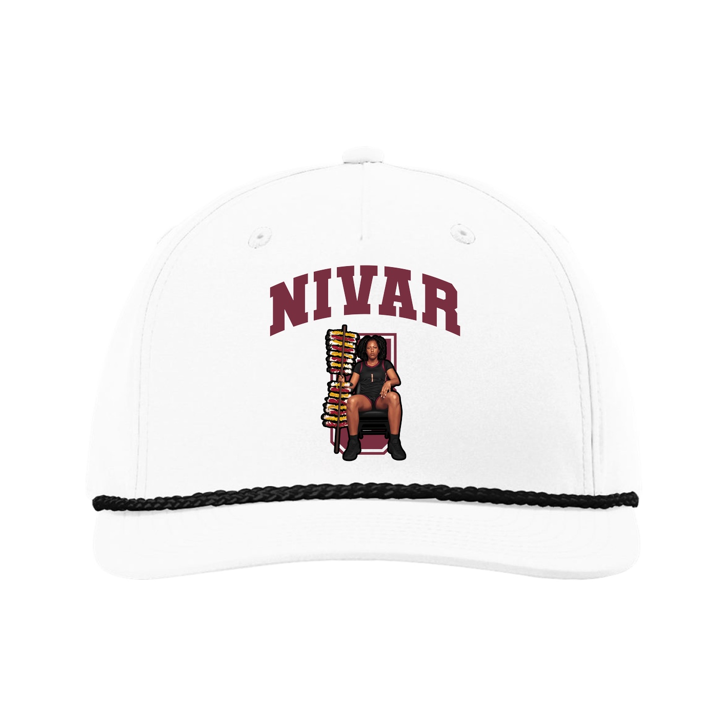 Five-Panel Classic Rope Cap — Number in White