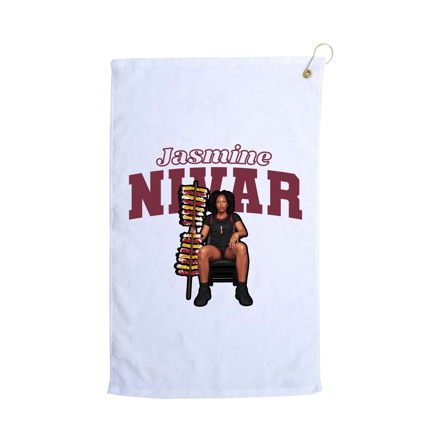 Golf Towel — Name Arch in White