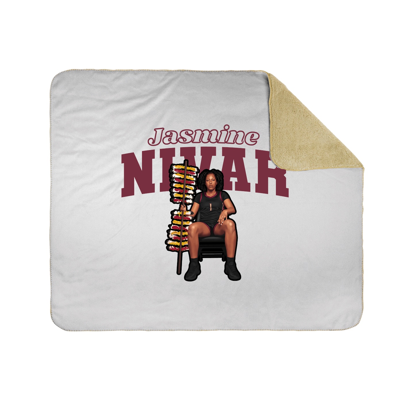 Throw Blanket — Name Arch in White