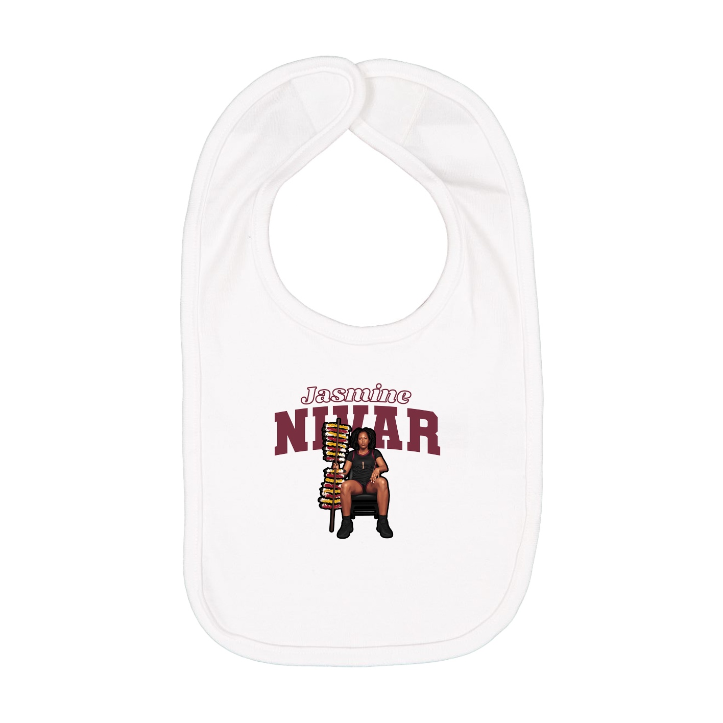 Infant Bib — Name Arch in White