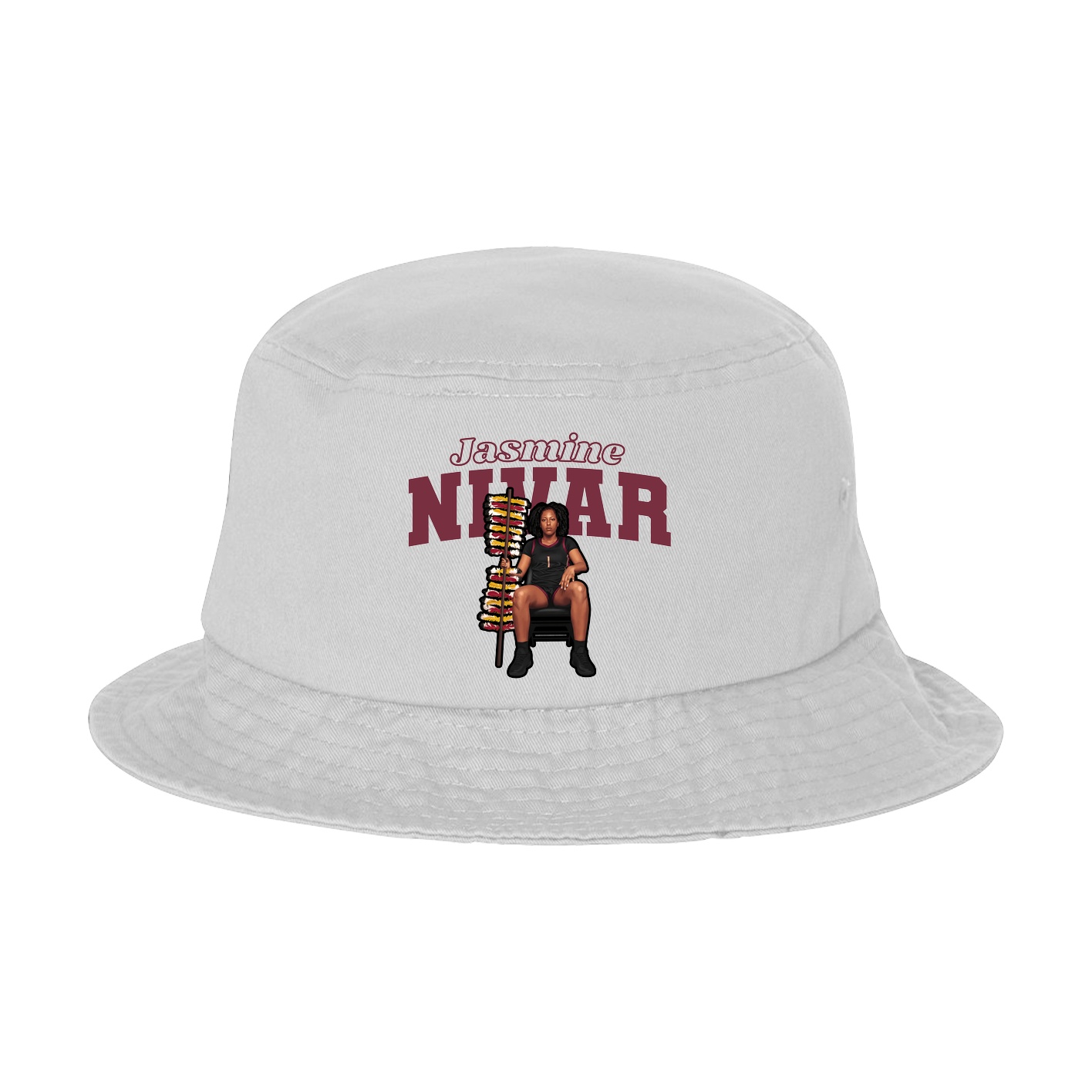 Bucket Cap — Name Arch in White