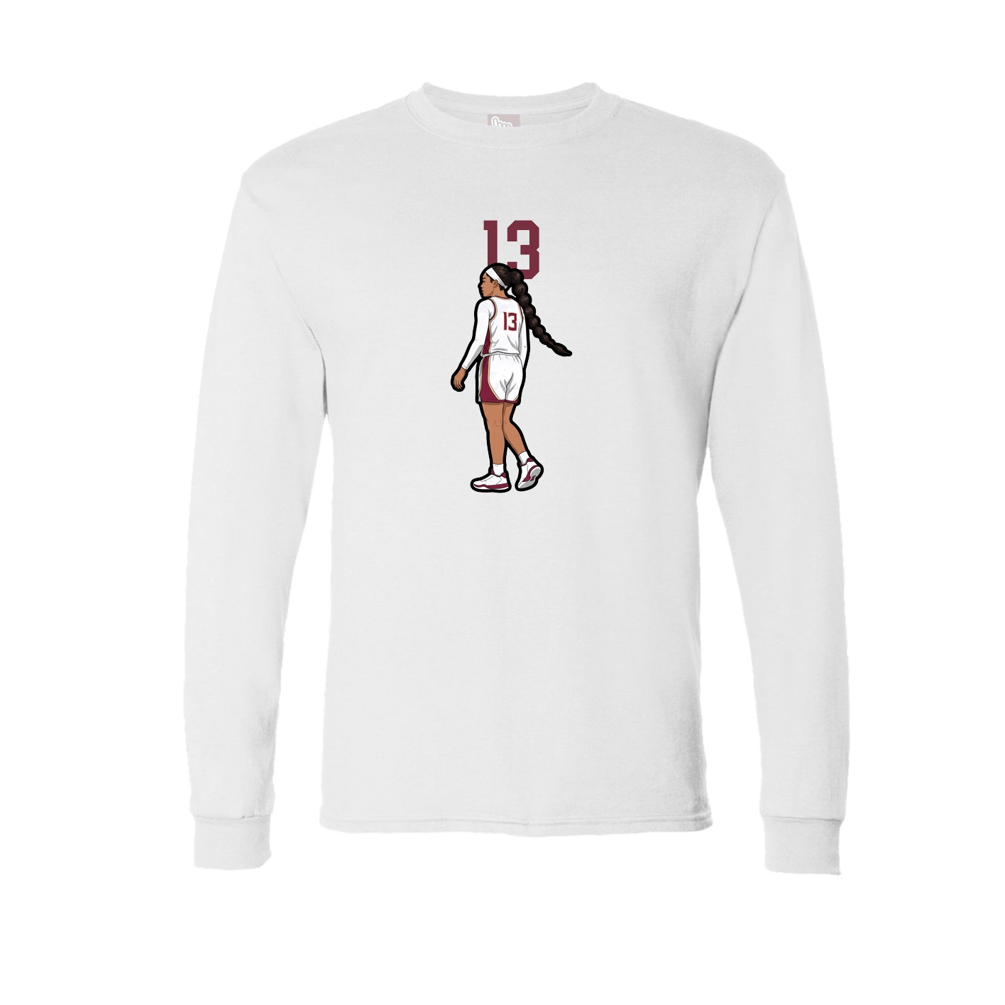 Long Sleeve Tee — Number Top in White