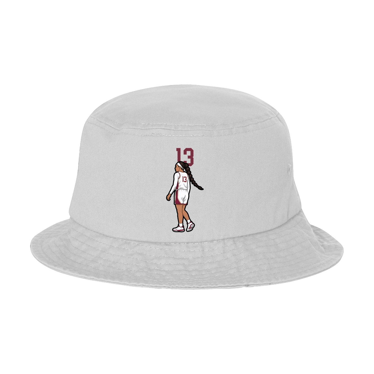 Bucket Cap — Number Top in White