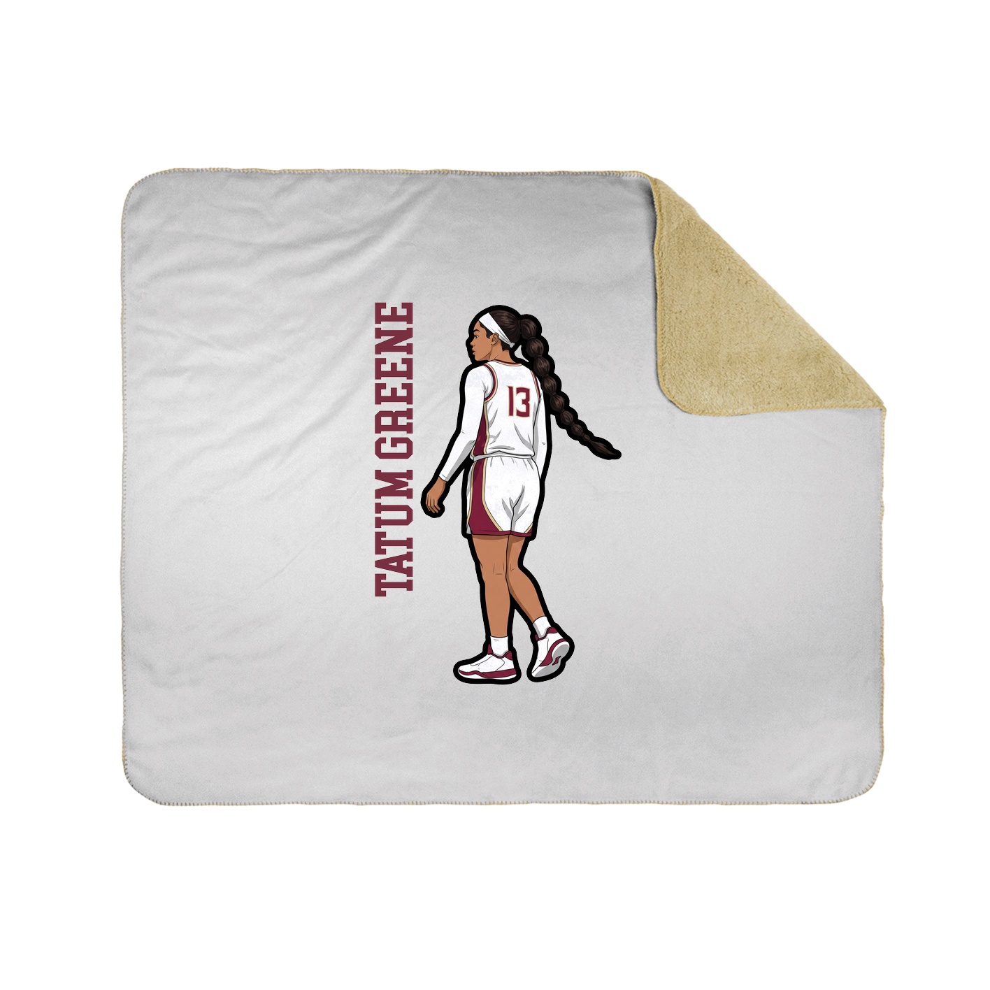 Throw Blanket — Name Vertical in White