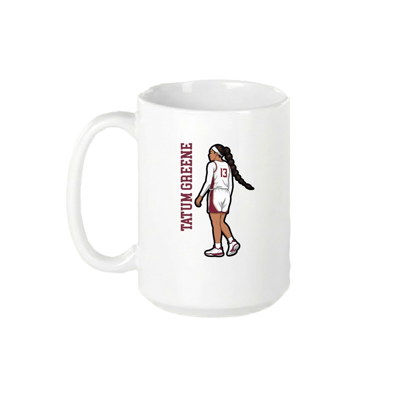 15oz Coffee Mug — Name Vertical in White
