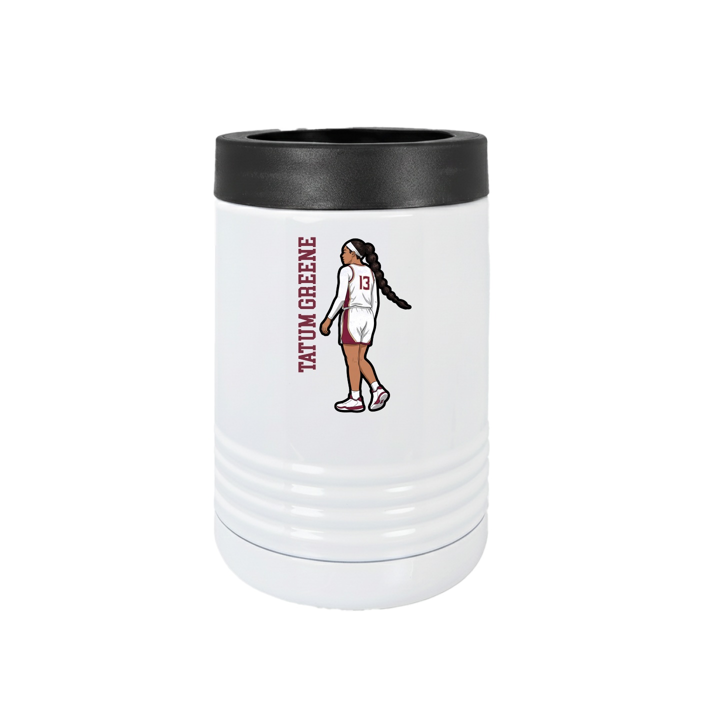Beverage Holder — Name Vertical in White