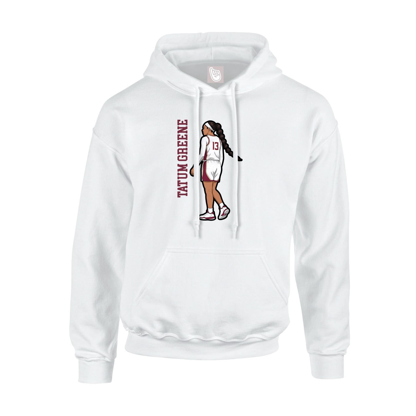Youth Hoodie — Name Vertical in White