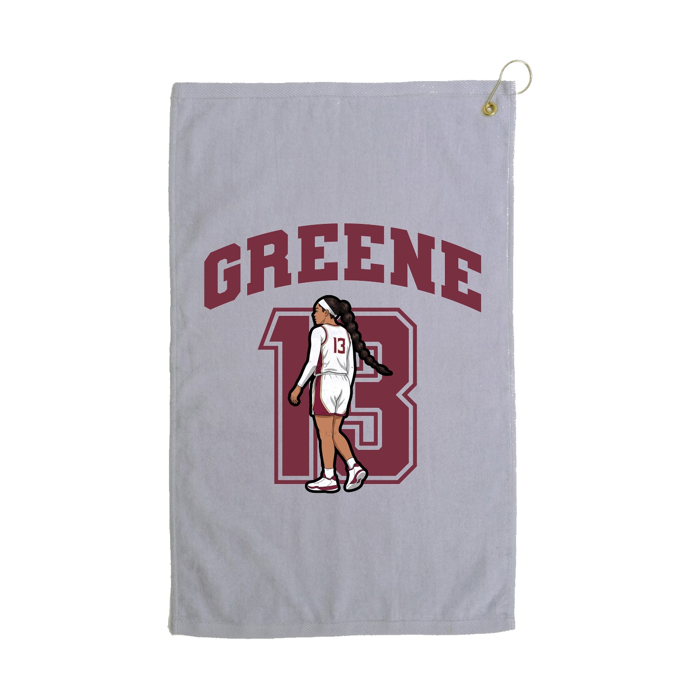 Golf Towel — Number in Grey