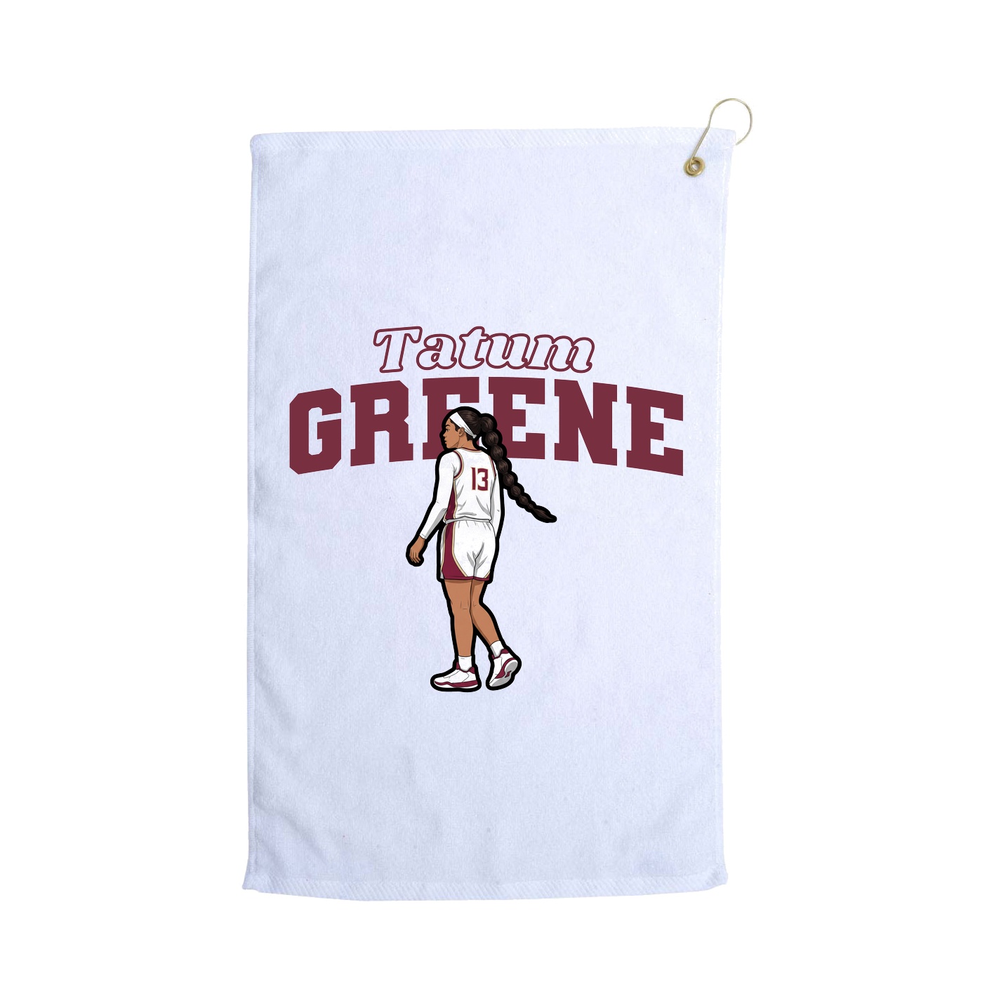 Golf Towel — Name Arch in White